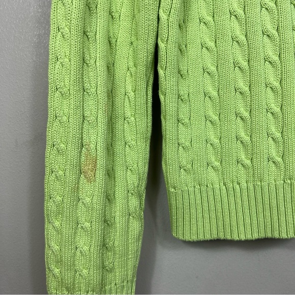 Polo Lauren Ralph Lauren y2k Cable Knit Vintage Green Sweater - Picture 5 of 5